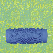 17.8 x 4.5cm / 7 x 1.8 inch (l x d) total height. New 15cm Empaistic Flower Pattern Decorative Painting Roller Decoration Machine Diy Blue For Wall Floor Decoration Painting Tool Wish