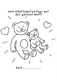 Ausmalbild als gratis druckvorlage im pdf format. Kostenlose Malvorlage Vatertag Vatertagsurkunde Teddybaren Zum Ausmalen
