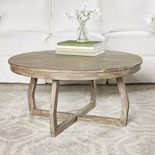 Distressed finish galena 3 piece coffee table set. Hibbert Round Distressed Wood X Shape Coffee Table
