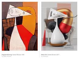 Mimic E Uma Serie De Imagens Criada Pelo Designer Omar Aqil Onde Algumas Pinturas De Pablo Picasso Sao Recriadas Utilizando D Obras De Picasso Picasso Artistas