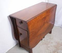 Awesome Style Antique Walnut English Drop Leaf Table W Storage Cabinet 5 X 3 Ft Ebay Drop Leaf Table Modern Leather Sectional Sofas Leather Sectional Sofas