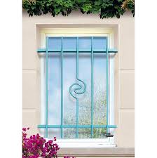 Grille De Defense Arobase Coloris Bleu Turquoise Modele Brun Doutte Grille Fenetre Fer Forge Fenetre