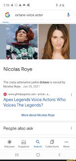 He restores health over time. G Octane Voice Actor Nicolas Roye The Crazy Adrenaline Junkie Octane Is Voiced By Nicolas Roye Jan 28 2021 Article A Apex Legends Voice Actors Who Voices The Legends More