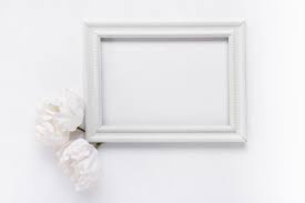 Cornice Bianca Vista Dall Alto Con Fiori Photo Frame Wallpaper Flower Frame Free Frames