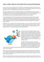 Video shows what top notch means. Have To Have Tips For Top Notch Social Network Marketing