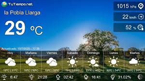El tiempo en santiago (provincia de veraguas, panamá) para hoy y los próximos 16 días con temperaturas y probabilidad de lluvia. El Tiempo En La Pobla Llarga 15 Dias Probabilidad De Lluvia Viajar A Granada Palma De Mallorca