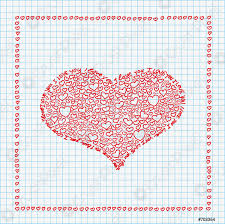 Kariertes Papier Handgezeichnete Herzen Ich Liebe Dich Stock Vektorgrafi Crushpixel