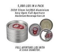 5000 Full Aperture 202 53mm Full Open Pull Tab Lid Aluminum Full Aperture  Easy Open End for Soda Beverage