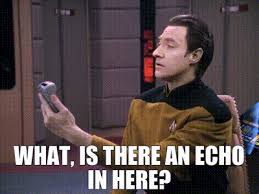 YARN | What, is there an echo in here? | Star Trek: The Next Generation  (1987) - S03E13 Déjà Q | Video clips by quotes | 1f09ec91 | 紗