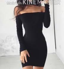 Tight Bodycon Black Shoulder Less Dress Long Sleeves Fashion Cheap Evening Dresses Bodycon Dress