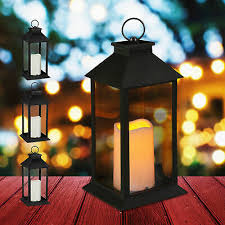 Ideal für alles von blumen bis lichter. 4 X Led Laterne Mit Kerze Deko Laterne Garten Windlicht Windlaterne Schwarz Eur 39 90 Picclick De