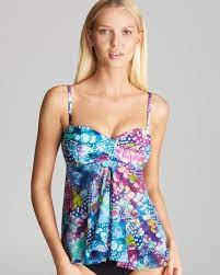 Gottex Multicolor Royal Peacock Flyaway Tankini Top Womens Beach Fashion Fashion Swimwear