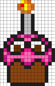 Cupcake Kandi Pattern Pixel Art Grid Easy Pixel Art Pixel Art Templates
