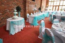 Tiffany Wedding Centerpieces Wow Wedding Table Decorations Organza Top Table Swa Tiffany Blue Wedding Theme Blue Wedding Receptions Wedding Table Decorations