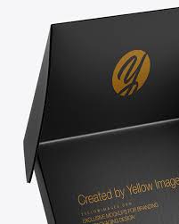 Opened Paper Box Mockup In Box Mockups On Yellow Images Object Mockups