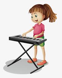 كرتون مرسومة باليد فتاة البيانو Kids Piano Piano Girl Children S Instruments