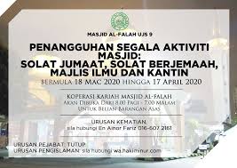 Subang jaya malaysia terletak di 6965.52 km barat laut dari mekah. Penangguhan Segala Aktiviti Masjid 18 Mac 2020 Berita Masjid Al Falah Usj 9