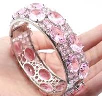 24x20mmEye Catching 51.2g Big Size Pink Kunzite Blue Aquamarine Violet  Tanzanite Iolite Silver Bangle Bracelet 7.5inch - AliExpress 36