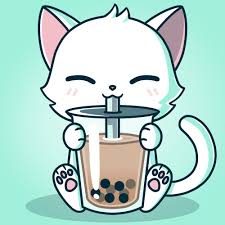 There Is Nothing Like The First Sip Of A Tasty Boba Drink Get The Light Turquoise Boba Cute Animal Drawings Kawaii Kawaii Cat Drawing Cute Cartoon Drawings