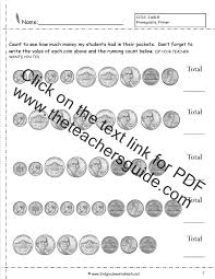 Starting in first grade, students should be able to not only identify denominations of coins, but also perform simple addition of coins and bills. Counting Coins And Money Worksheets Printouts Worksheet For Pattern Exercises Grade 1 First Common Core Math Cute Budget Planner Printable Ch Word Problems Pdf Calamityjanetheshow