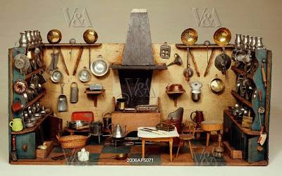 A historic Nuremberg kitchen miniature display, AI generated