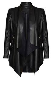 Black Blazer For Women Plus Size Plus Size Pleather Drape Jacket Drape Jacket Plus Size Fashion Clothes