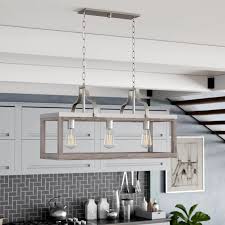 3 light kitchen island linear pendant