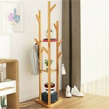 Natural Bamboo Coat Rack Stand Clothes Hanger Hat Jacket Bag Umbrella Scarf Hook Bag Bamb Bamboo Bags Bamboobags Na Decoracao De Casa Decoracao Bengaleiro
