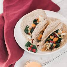 Summertime is the perfect time for grilled fresh fish tacos, which is exactly why chef tom is firing up the napoleon grills prestige 500 gas grill for these. Fish Tacos With Pomegranate Butternut Squash Sauteed Kale Chipotle Tahini Dressing Fish Tacos Sauteed Kale Butternut Squash