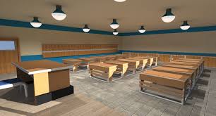 Classroom 3d Model Obj 3ds Fbx C4d Dae Skp 4 3d Model Model Home Decor