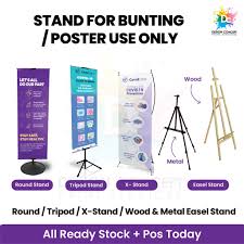 Bunting stand only rm80.00 p/unit. Tripod Stand Round Stand X Stand Easel Stand Water Bag Stand For Bunting Banner Poster Use Only Shopee Malaysia