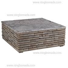 Made from unfinished reclaimed pine wood. China Nordic Retro Vintage Antique Furniture Old Blue Stone And Grey Reclaimed Elm Wood Coffee Table China Antique Furniture Corner Table