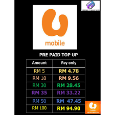 Fill in the required personal information, and then top up your new gopayz basic wallet account with rm30 to activate it. Umobile Prepaid Top Up Rm5 Rm10 Rm 30 Rm35 Shopee Malaysia