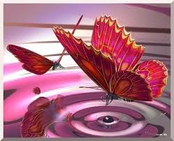 Butterfly Reflection Cross Paintings Red Butterfly Butterfly