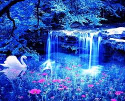 Magical Blue Fantasy Waterfall Photo Waterfall Wallpaper Beautiful Wallpaper Pictures