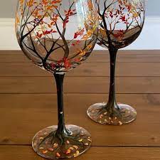 Amazon.de: Vier Jahreszeiten Baum Weingläser – handgemalte Kunst, Frühling  Sommer Herbst Winter bemalte Weingläser, saisonale Baum Kunst Design  farbige Gläser (Stielglas, 4 STÜCK)