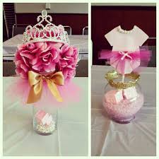 Baby shower decorations and invitations princess theme whether you're expecting a little princess or you just want an excuse to be one yourself (who doesn't?) this cute theme is a perfect way to give your baby shower a royal touch of class. Tutus Tiaras Baby Shower Centerpieces Pinkandgold Baby Shower Princess Baby Shower Table Decorations Girl Baby Shower Decorations