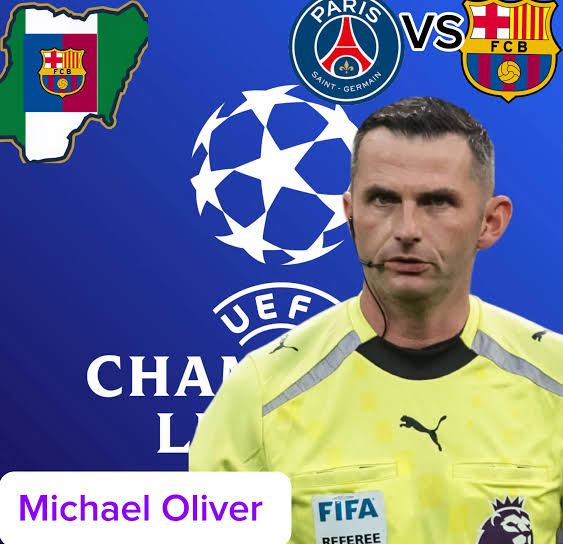 Michael Oliver to referee PSG vs Barcelona
