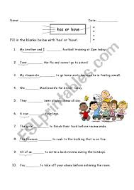 Jane…play the violin a year ago, but now she … play well. To Have Aux Verb Esl Worksheet By Xwu003
