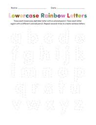 This lively set of 26 alphabet . Rainbow Letters Practice Writing Lowercase Letters Worksheet Education Com
