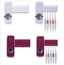 Automatic Toothpaste Dispenser Family Toothbrush Holder Bathroom Household Items In Bathr Toothpaste Dispenser Bathroom Accessory Set Bathroom Accessories Sets