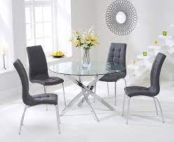 Now's the time to pair round extendable dining tables with a modern convenient set of trendy chairs that complement the look and create an exciting contrast. Glass Dining Table And Chairs Glass Dining Table Runder Esstisch Aus Glas Esstisch Glas Esszimmerstuhl