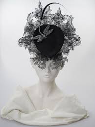 Philip Treacy Black Teardrop Hat With Ornate Lace And Dragonfly Any Season Free Size Philip Treacy Hats Fascinator Hats Hair Accessories