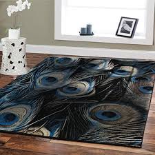 Black And Beige Rug Large Premium Soft Luxury Peafowl Style Rug For Living Room 8x11 Navy Blue Rug Beige Brown Black Cream 8x10 Rugs In Living Room Dining Room Rug Clearance Rugs