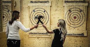 Experience The Rush Of Axe Throwing In Surrey Book Your Birthday Party Bachelor X2f Bachelorette Party Or Corporate Event Wit Bad Axe Axe Bachelorette Party