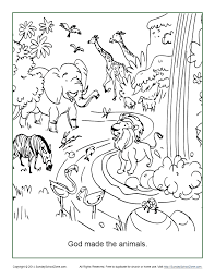 School's out for summer, so keep kids of all ages busy with summer coloring sheets. God Made The Animals Coloring Page