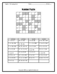 Algebra Funsheets 2 Step Equations Number Puzzle All Positive Integersmostly 2 Step Equationsc Two Step Equations Solving Equations Activity Literal Equations