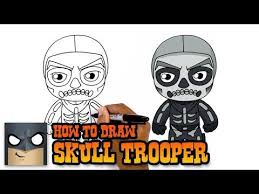 Fortnite How To Draw Skull Trooper Art Tutorial Youtube Skulls Drawing Easy Cartoon Drawings Easy Drawings