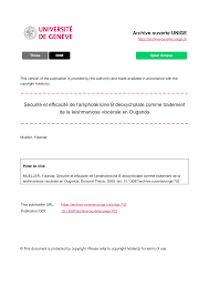 Archive ouverte UNIGE Sécurité et efficacité de l'amphotéricine B  déoxycholate comme traitement de la leishmaniose viscéra
