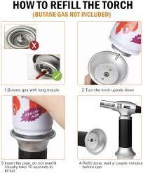 Mar 28, 2020 · 2. Buy Sondiko Butane Torch Refillable Kitchen Torch Lighter Fit All Butane Tanks Blow Torch With Safety Lock And Adjustable Flame For Desserts Creme Brulee Bbq And Baking Butane Gas Not Included Online In